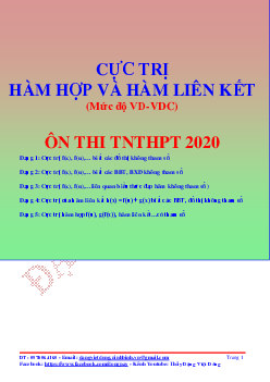 Cực trị hàm hợp và hàm liên kết (VD – VDC) – Đặng Việt Đông Toán 12