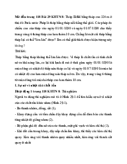 Giải Khoa học tự nhiên 8 bài 29: Sự nở vì nhiệt | Kết nối tri thức