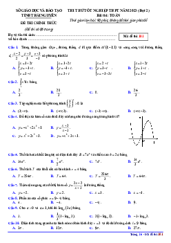 Đề thi thử THPT Quốc gia năm 2023 môn Toán lần 2 Sở GD&ĐT Thái Nguyên (có đáp án)