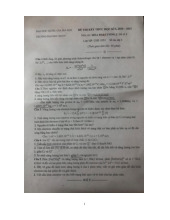 Đề thi hết môn học kì 1 Hóa đại cương năm học 2025-2026  - trường đại học Khoa học tự nhiên – Đại học quốc gia hà nội.