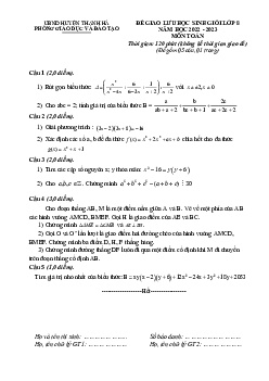 Đề giao lưu HSG Toán 8 năm 2022 – 2023 phòng GD&ĐT Thanh Hà – Hải Dương