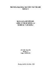 Báo Cáo Chuyên Đề Sinh Lý Thần Kinh Cơ - Mô Đun Vận Động | Sinh Lý Bệnh | Trường Đại học Nguyễn Tất Thành