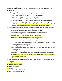 Câu hỏi trắc nghiệm tổng quan về thị trường tiền tệ và thị trường tài chính quốc tế ( có đáp án )