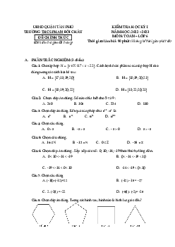 Đề học kỳ 1 Toán 6 năm 2022 – 2023 trường THCS Phan Bội Châu – TP HCM