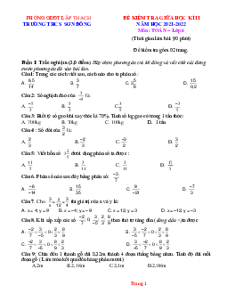 Đề thi giữa kì 2 Toán 6 kết nối tri thức 2021-2022 (có đáp án và ma trận)