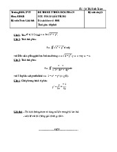 Đề thi minh họa Giải Tích 2 UTC2 - K63 GT2 (Đề số 0001, 0002, 0004)