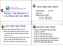 Chương 1: Tổng quan - Môn Thị trường và các định chế tài chính - Đại Học Kinh Tế - Đại học Đà Nẵng