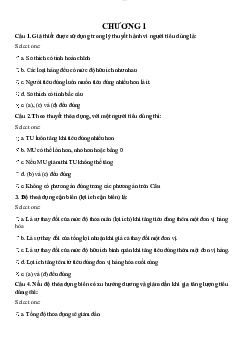 Bài tập trắc nghiệm chương 1:Tổng quan về kinh tế học ( có đáp án) | Đại học Thăng Long
