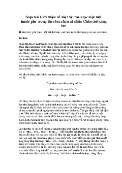 Soạn bài Giới thiệu về một bài thơ hoặc một bức tranh, pho tượng theo lựa chọn cá nhân | Ngữ văn 11 Chân trời sáng tạo
