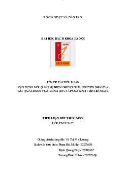 Vận dụng mối quan hệ biện chứng giữa nguyên nhân và kết quả trong quá trình học tập của sinh viên hiện nay | Tiểu luận Triết học Mac-Lenin | Đại học Bách Khoa Hà Nội