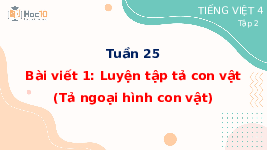 Giáo án điện tử Tiếng việt 4 Bài viết 1 Cánh diều: Luyện tập tả con vật