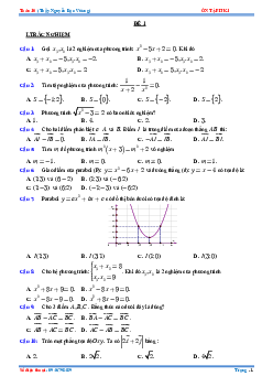 TOP 14 đề trắc nghiệm – tự luận ôn tập thi học kỳ 1 Toán 10 có đáp án