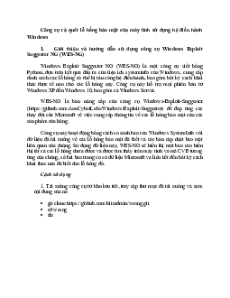 Công cụ rà quét lỗ hổng bảo mật của máy tính sử dụng hệ điều hành Windows?