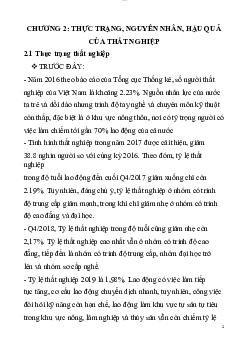 Tiểu luận "Thực trạng, nguyên nhân, hậu quả của thất nghiệp"