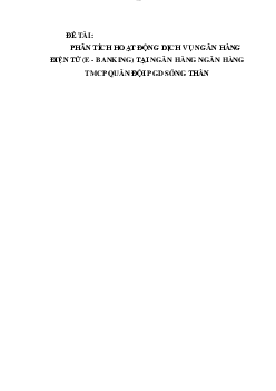 Tiểu luận "Phân tích hoạt động dịch vụ ngân hàng điện tử"