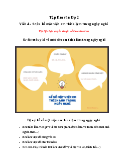 Tập làm văn lớp 2: Kể một việc em thích làm trong ngày nghỉ | Kết Nối Tri Thức