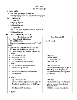 Giáo án Toán 1 - Tuần 27 | sách Vì sự bình đẳng và dân chủ trong giáo dục