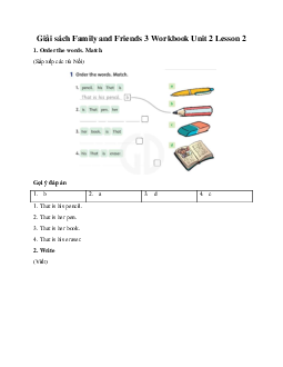 Giải sách Family and Friends 3 Workbook Unit 2 Lesson 2