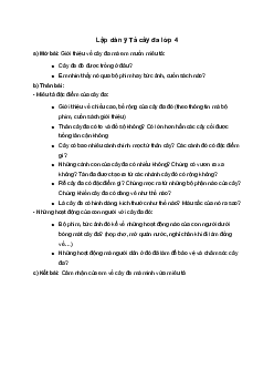 Lập dàn ý tả một cây mà em biết qua phim ảnh, sách báo | Tập làm văn 4