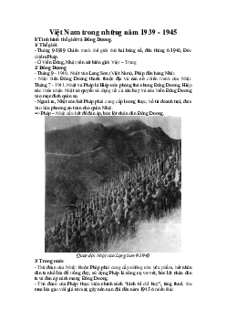 Lịch sử 9 bài 21: Việt Nam trong những năm 1939 - 1945
