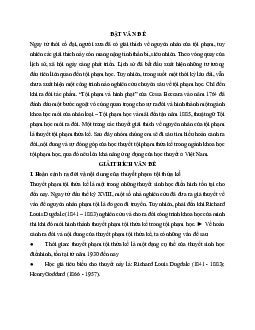 Thuyết tội phạm thừa kế trong tội phạm học học phần Xã hội học pháp luật