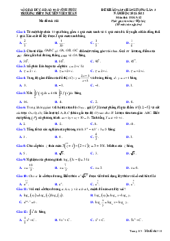 Đề thi thử THPT Quốc gia 2022 môn Toán trường THPT Nguyễn Viết Xuân, Vĩnh Phúc