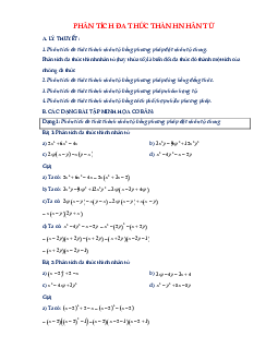 Chuyên đề phân tích đa thức thành nhân tử
