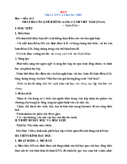 Giáo án Ngữ văn 8 Kết nối tri thức bài 8 Nhà văn và trang viết