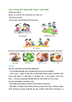 Giải SGK môn Tiếng việt 2 - Bài 30: Nói về một trò chơi, món ăn của quê hương(3) | Cánh diều