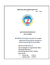 Phân tích hệ thống đãi ngộ nhân viên của doanh nghiệp Nestlé Việt Nam dựa trên học thuyết tạo động lực áp dụng hệ thống nhu cầu của Maslow | Bài tập nhóm môn Quản trị nhân lực