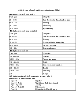 Viết thời gian biểu một buổi trong ngày của em | Tập làm văn lớp 2 | Chân trời sáng tạo