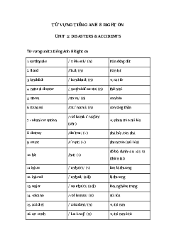 Từ vựng unit 2 Disasters & Accidents
