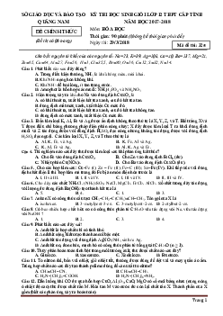 Đề thi học sinh giỏi lớp 12 THPT cấp tỉnh năm 2017-2018 môn hóa Sở GD Quảng Nam mã đề 325 (có đáp án)
