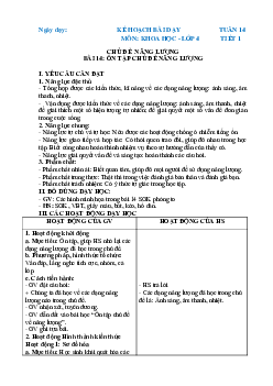 Giáo án Khoa học lớp 4 Tuần 14 | Chân trời sáng tạo
