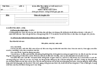 TOP 03 đề thi học kì 1 môn Tiếng Việt lớp 5