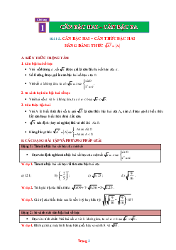 Phương pháp giải toán 9 căn bậc hai (có đáp án và lời giải chi tiết)