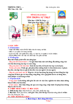 Giáo án GDCD 6 Bài 4: Tôn trọng sự thật  | Chân trời sáng tạo