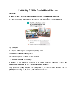 Unit 6 lớp 7 Skills 2 sách Global Success