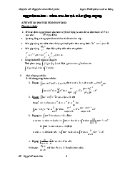 Luyên tập Nguyên hàm và Tích phân xác định - Giải tích 2 | Trường Đại học Công nghệ, Đại học Quốc gia Hà Nội