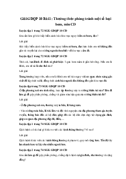 Giải GDQP 10 Bài 1: Thường thức phòng tránh một số loại bom, mìn CD