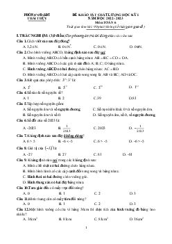 Đề học kì 1 Toán 6 năm 2022 – 2023 phòng GD&ĐT Thái Thụy – Thái Bình