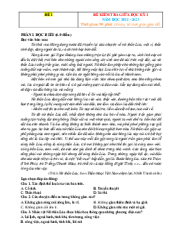 TOP 20 đề kiểm tra giữa học kỳ 1 ngữ văn 10 sách mới (Có đáp án)