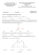 Đề giao lưu HSG Toán THPT năm 2024 – 2025 cụm trường THPT – Bắc Ninh