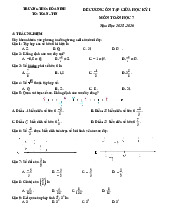 Đề cương giữa kỳ 1 Toán 7 năm 2025 – 2026 trường THCS Hòa Ninh – Lâm Đồng