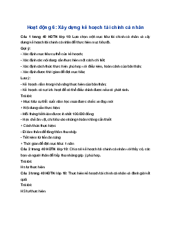 Giải Hoạt động trải nghiệm 10 Cánh diều: Hoạt động 6 chủ đề 4