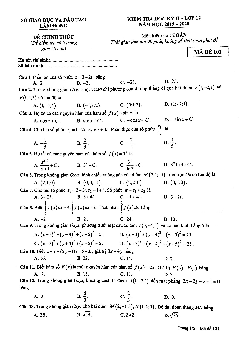 Đề thi học kỳ 2 Toán 12 năm học 2019 – 2020 sở GD&ĐT Lâm Đồng