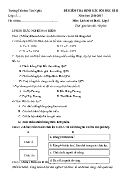 Đề thi học kì 2 môn Lịch sử - Địa lý lớp 5 trường Tiểu học Yên Nghĩa, Hà Nội năm 2016 - 2017