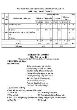Giải Đề thi học kì 1 môn Ngữ văn 10 năm 2023 - 2024 sách Kết nối tri thức với cuộc sống đề 3