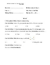 Đề thi cuối học kỳ 2 môn Toán lớp 4 năm học 2024 - 2025 - Đề số 2 | Bộ sách Cánh diều
