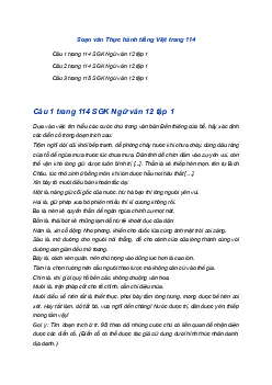 Soạn bài Thực hành tiếng Việt trang 114 | SGK Ngữ Văn 12 Kết nối tri thức (Tập 1)